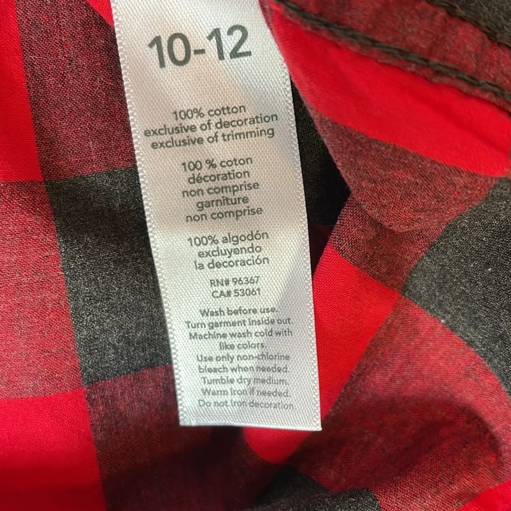 Oshkosh B'gosh (Big Boys) Size 10-12 Button Down Shirt Plaid Print